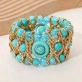 Bold Multi Strand Beaded Stretch Bracelet - Madeline Love - Flyclothing LLC