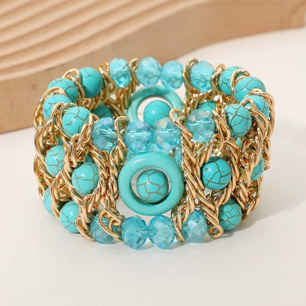 Bold Multi Strand Beaded Stretch Bracelet - Madeline Love - Flyclothing LLC