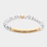 Always And Forever Message Natural Stone Stretch Bracelet - Madeline Love - Flyclothing LLC