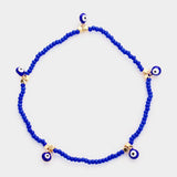Evil Eye Charm Seed Beaded Stretch Bracelet - Madeline Love - Flyclothing LLC