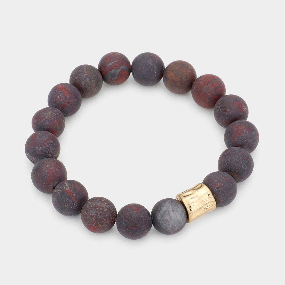 Semi precious stone beaded stretch bracelet - Madeline Love - Flyclothing LLC