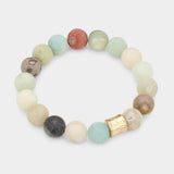 Semi precious stone beaded stretch bracelet - Madeline Love - Flyclothing LLC
