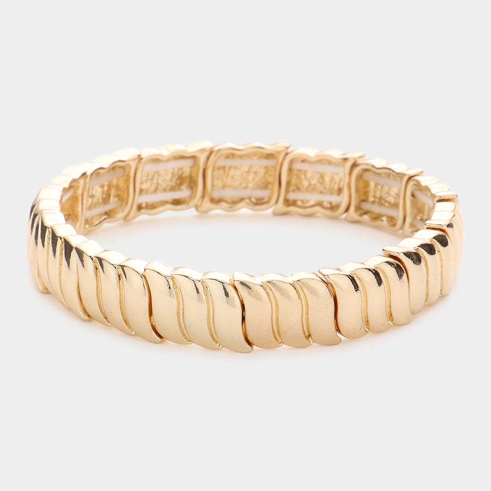 Wavy Metal Stretch Bracelet - Madeline Love - Flyclothing LLC