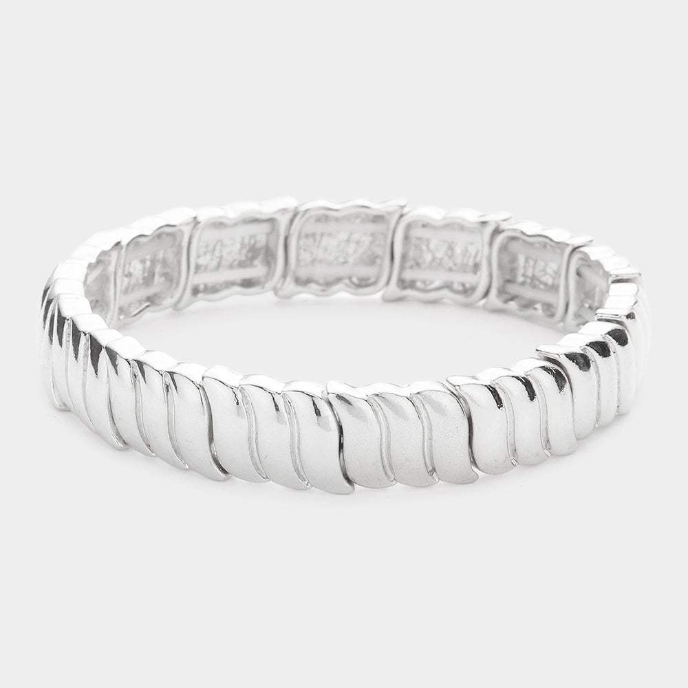 Wavy Metal Stretch Bracelet - Madeline Love - Flyclothing LLC