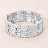 Bold Textured Metal Stretch Bracelet - Madeline Love - Flyclothing LLC