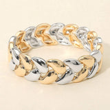 Bold Polished Metal Beaded Stretch Bracelet - Madeline Love - Flyclothing LLC