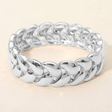 Bold Polished Metal Beaded Stretch Bracelet - Madeline Love - Flyclothing LLC