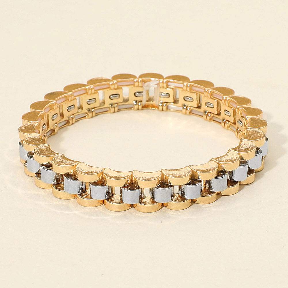 Bold Metal Link Chain Stretch Bracelet - Madeline Love - Flyclothing LLC