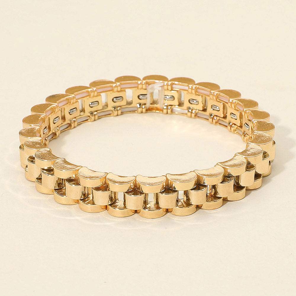 Bold Metal Link Chain Stretch Bracelet - Madeline Love - Flyclothing LLC