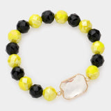 Lucite Accented Faceted Beaded Stretch Bracelet - Madeline Love - Flyclothing LLC