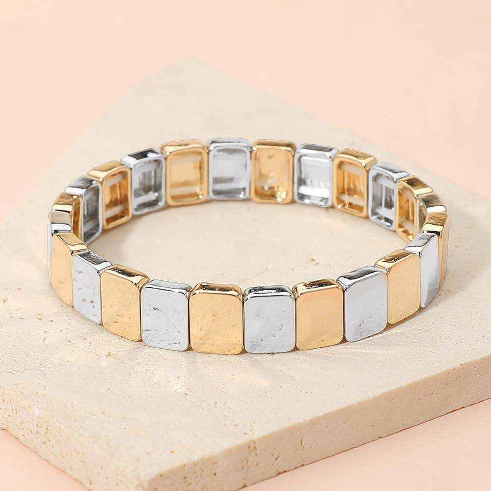 Square Metal Stretch Bracelet - Madeline Love - Flyclothing LLC