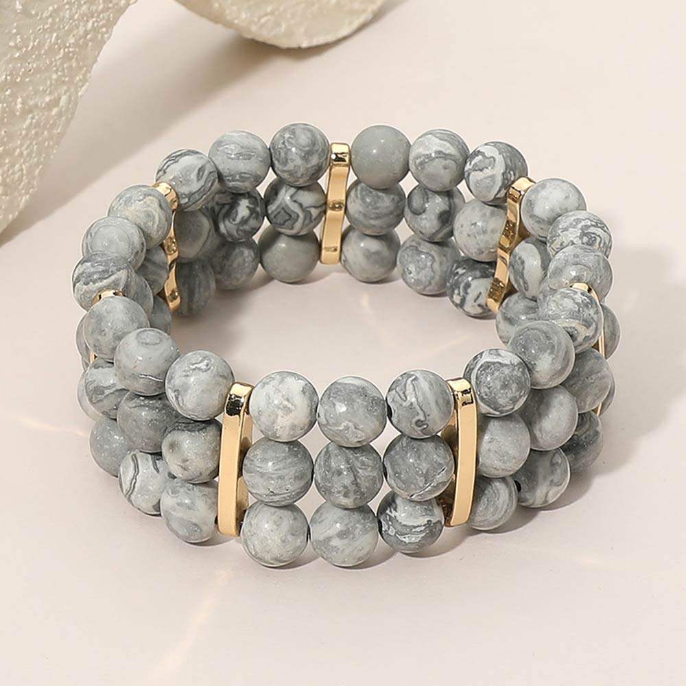 Multi Row Beaded Stretch Bracelet - Madeline Love - Flyclothing LLC