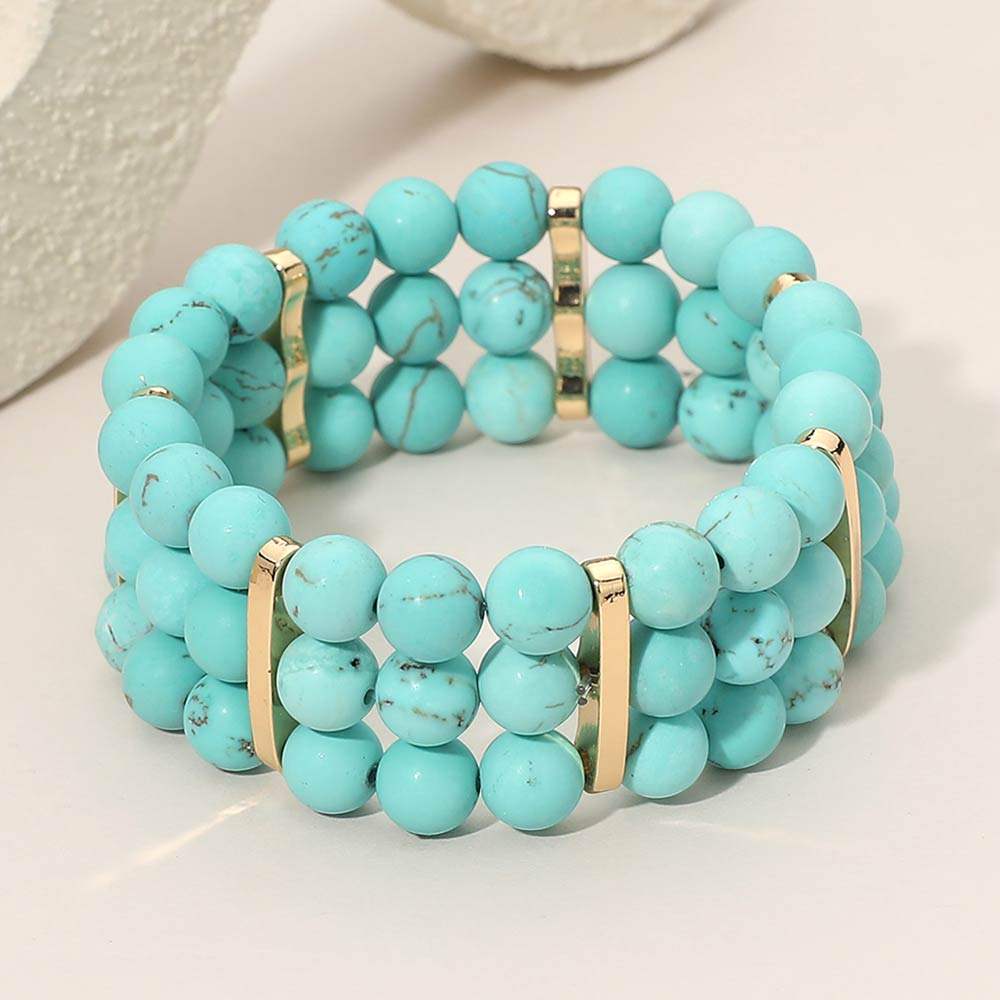 Multi Row Beaded Stretch Bracelet - Madeline Love - Flyclothing LLC
