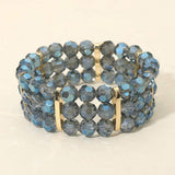 Triple Row Faceted Beaded Strand Stretch Bracelet - Madeline Love - Flyclothing LLC