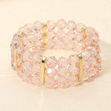 Triple Row Faceted Beaded Strand Stretch Bracelet - Madeline Love - Flyclothing LLC