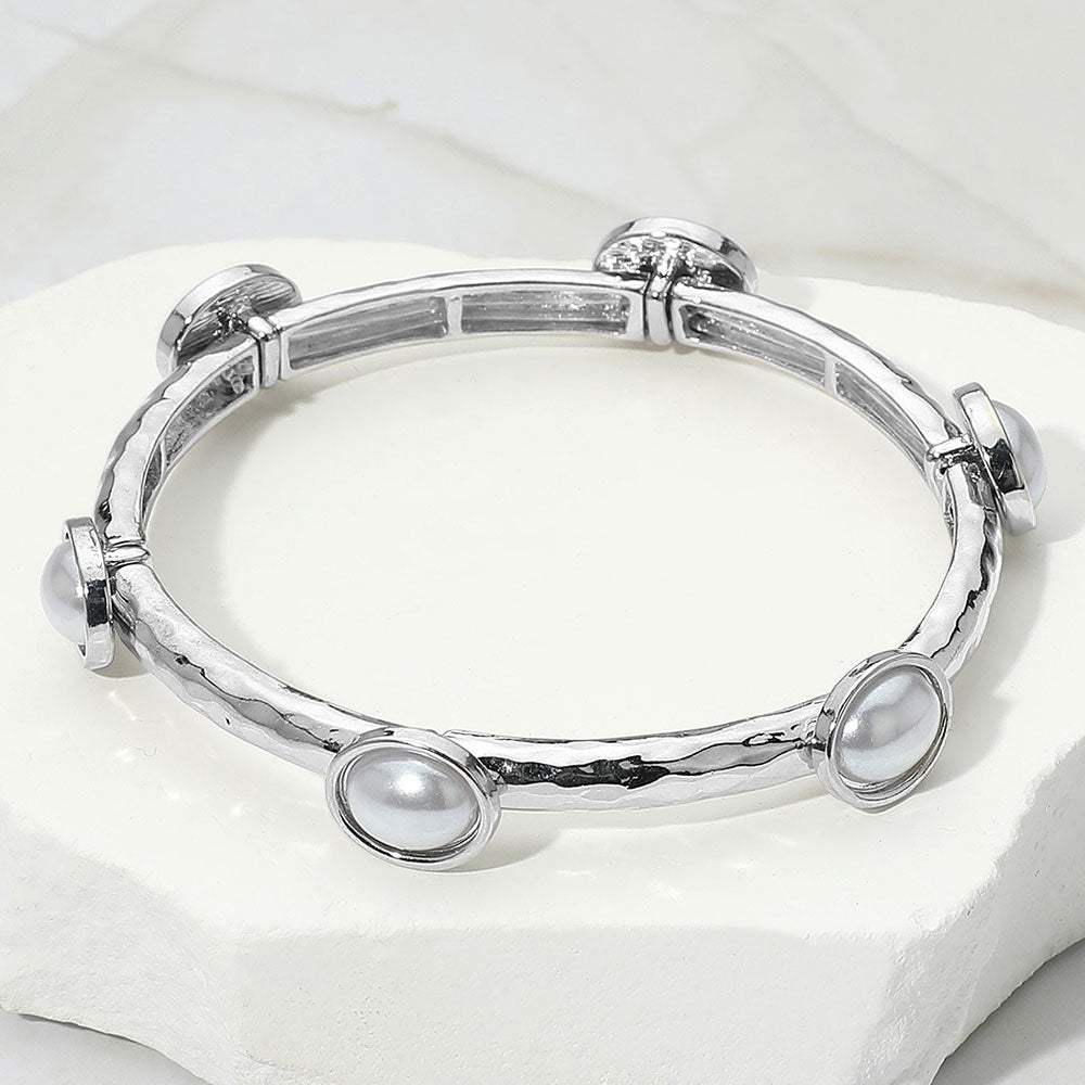 Oval Stone Cluster Pointed Stretch Bracelet - Madeline Love - Flyclothing LLC