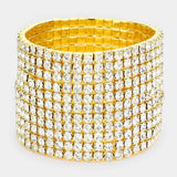 11-Row Crystal Rhinestone Stretchable Bracelet - Madeline Love - Flyclothing LLC