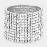 11-Row Crystal Rhinestone Stretchable Bracelet - Madeline Love - Flyclothing LLC