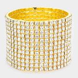 12-Row Crystal Rhinestone Stretchable Bracelet - Madeline Love - Flyclothing LLC
