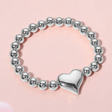 Metal Heart Pointed Ball Stretch Bracelet - Madeline Love - Flyclothing LLC