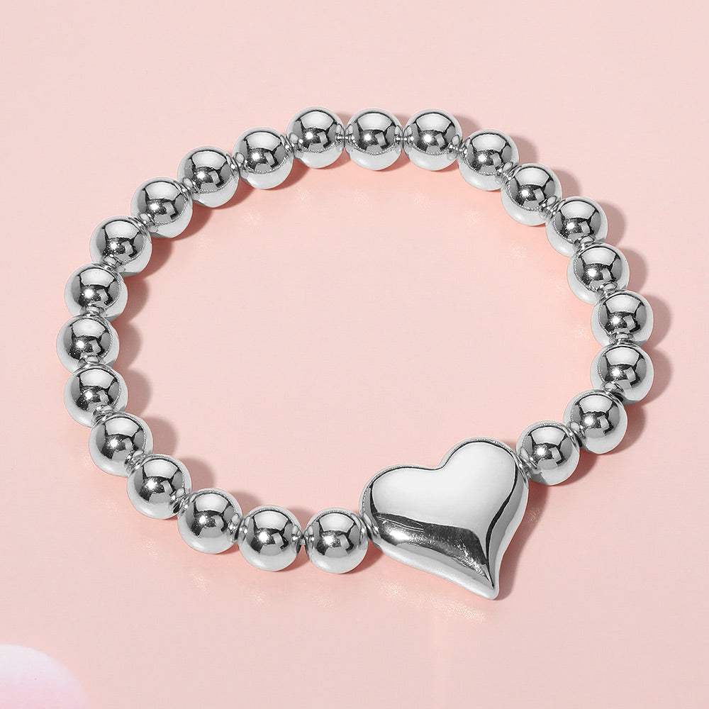 Metal Heart Pointed Ball Stretch Bracelet - Madeline Love - Flyclothing LLC