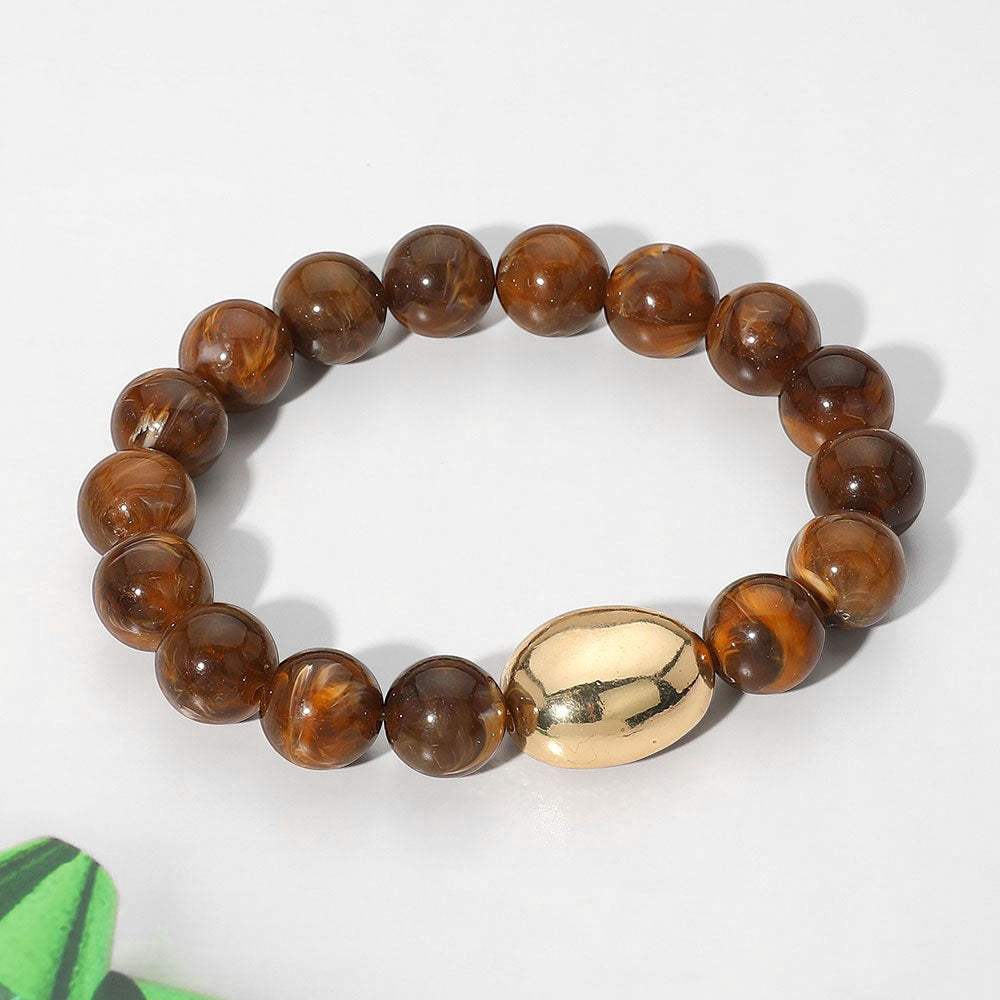 Marbled Resin Ball Beaded Stretch Bracelet - Madeline Love - Flyclothing LLC
