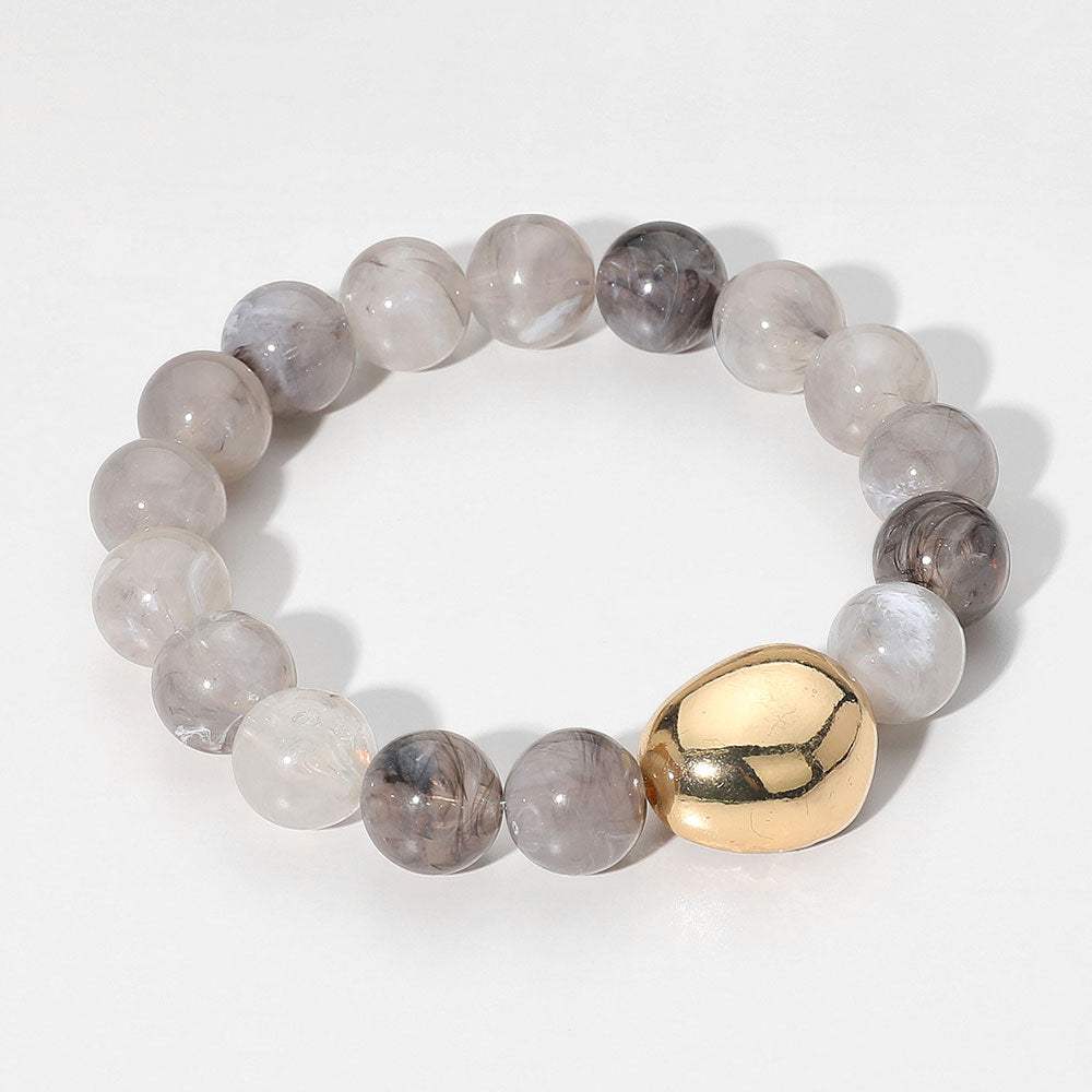 Marbled Resin Ball Beaded Stretch Bracelet - Madeline Love - Flyclothing LLC