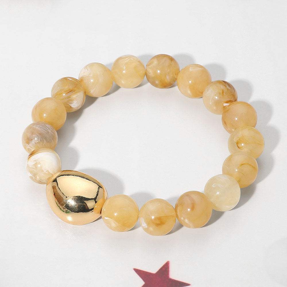 Marbled Resin Ball Beaded Stretch Bracelet - Madeline Love - Flyclothing LLC