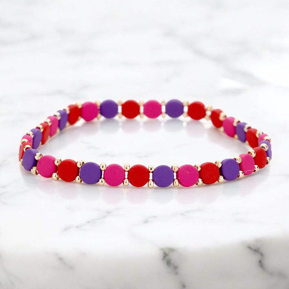 Round Lego Color Block Stretch Bracelet - Madeline Love - Flyclothing LLC