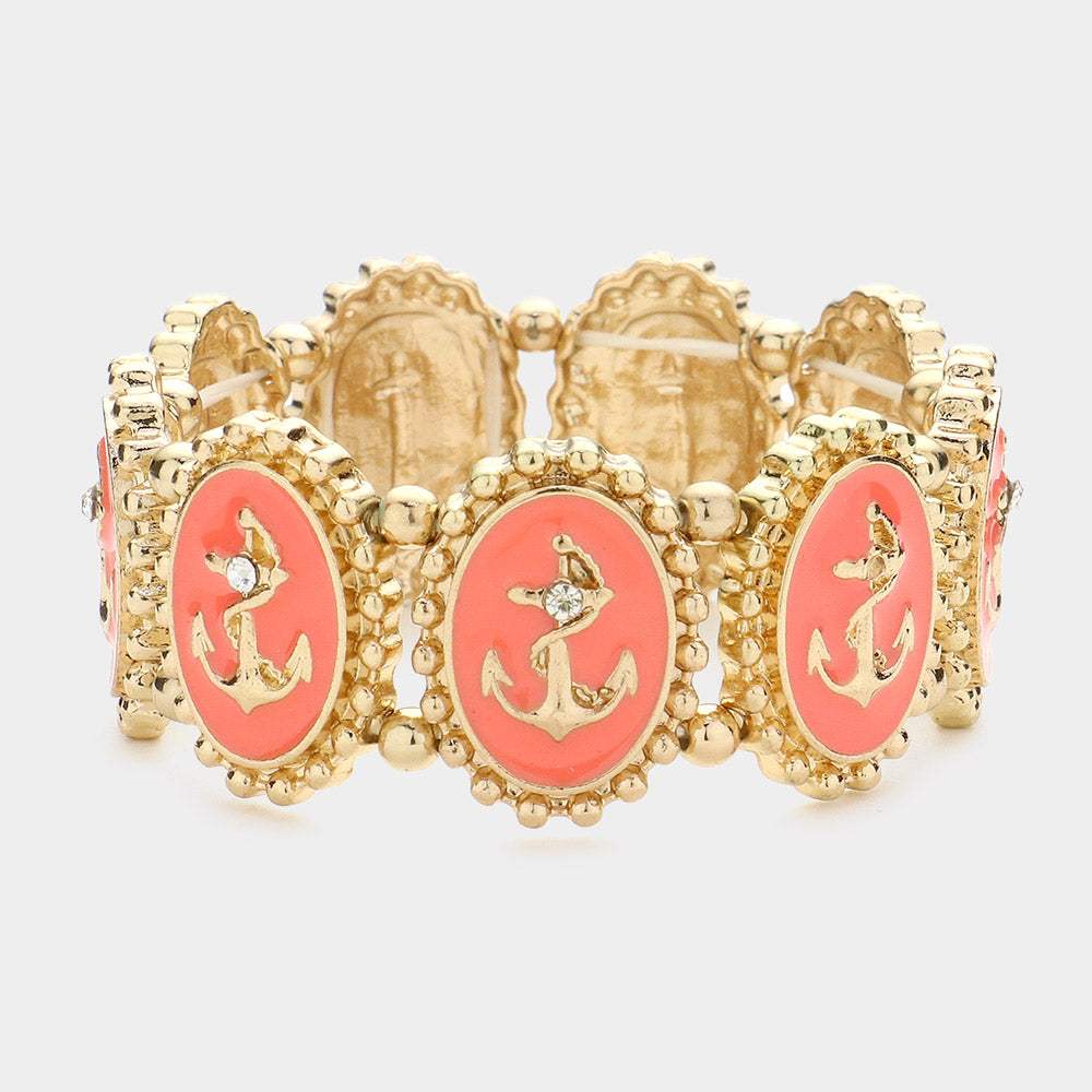 Resin Nautical Anchor Stretch Bracelet - Madeline Love - Flyclothing LLC