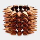 5-Row Spike Cone Stud Stretch Bracelet - Madeline Love - Flyclothing LLC