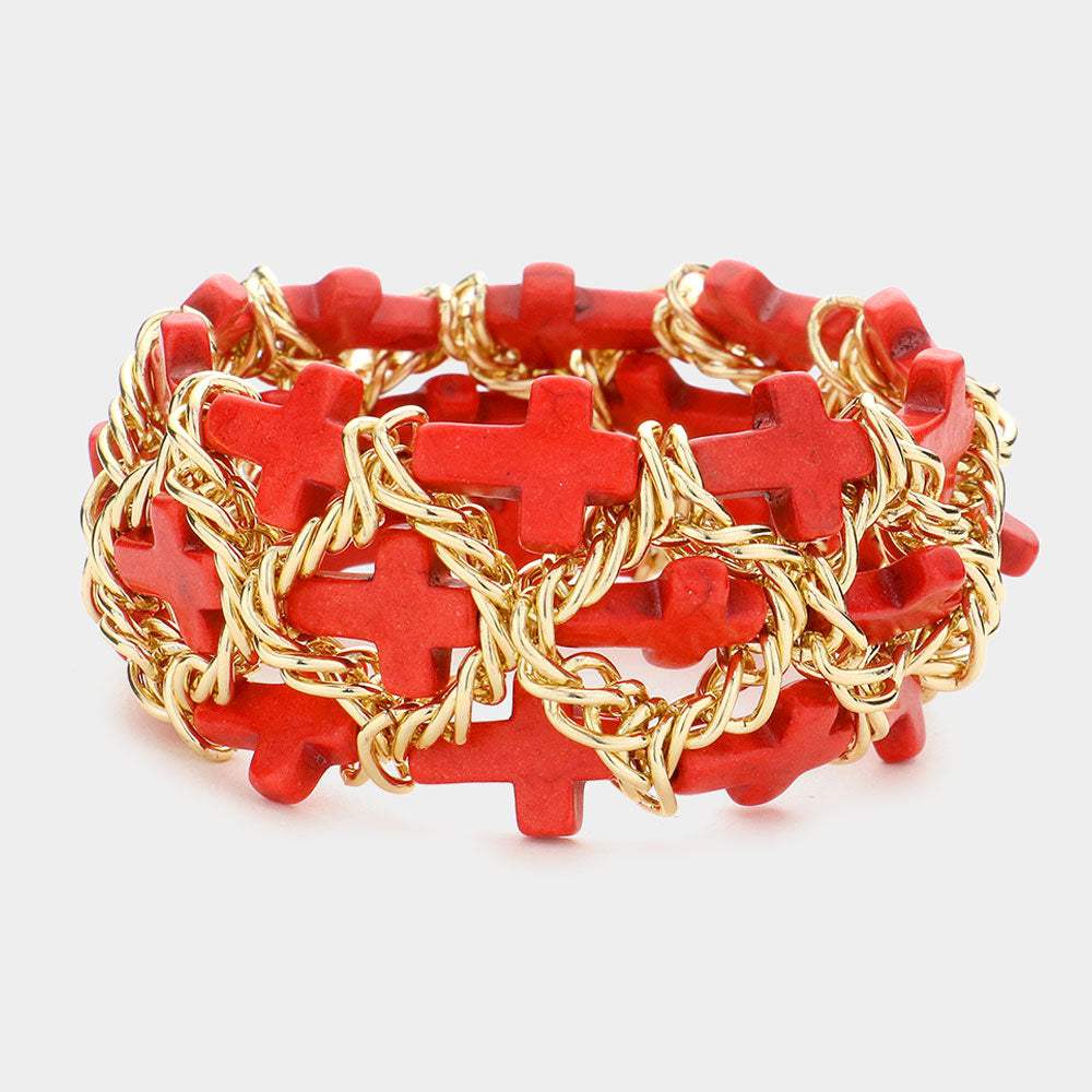 Cross Cluster Stretch Bracelet - Madeline Love - Flyclothing LLC