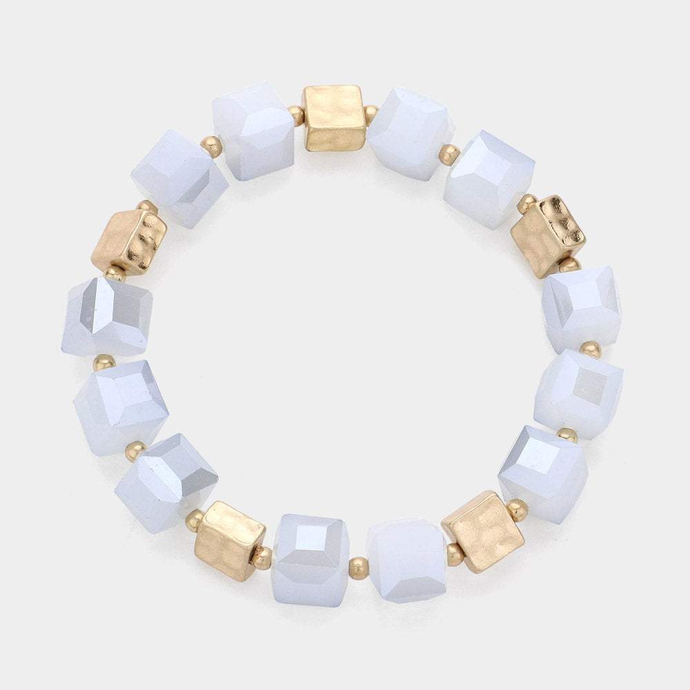 Cube Beaded Stretch Bracelet - Madeline Love - Flyclothing LLC
