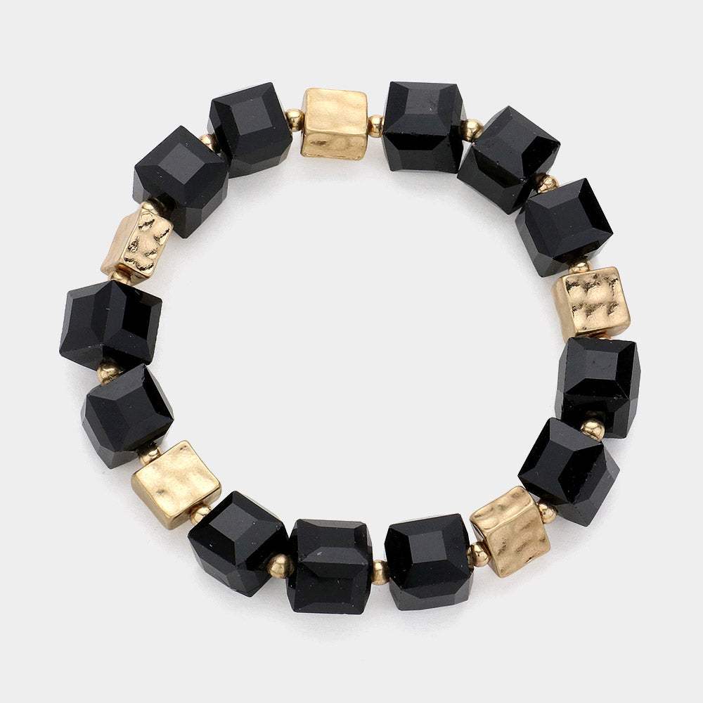 Cube Beaded Stretch Bracelet - Madeline Love - Flyclothing LLC