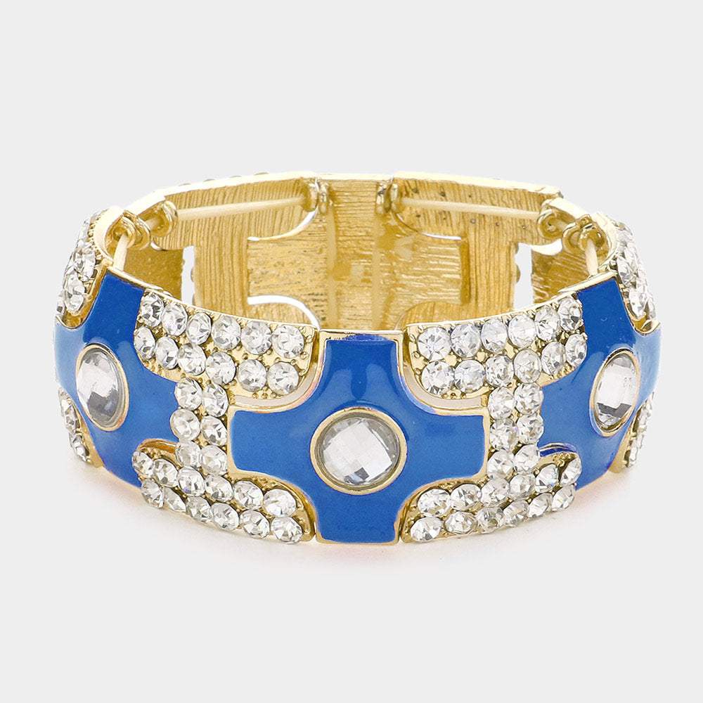 Cross Crystal Stretch Bracelet - Madeline Love - Flyclothing LLC
