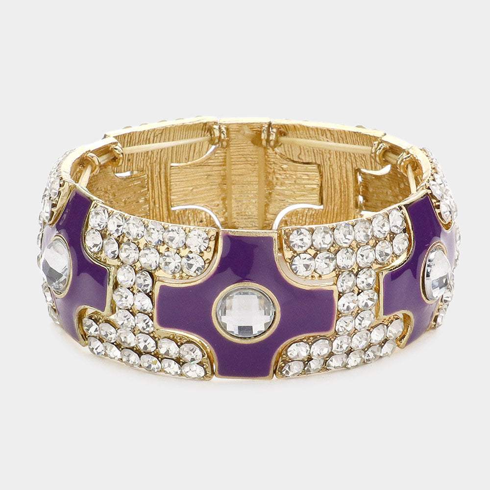 Cross Crystal Stretch Bracelet - Madeline Love - Flyclothing LLC