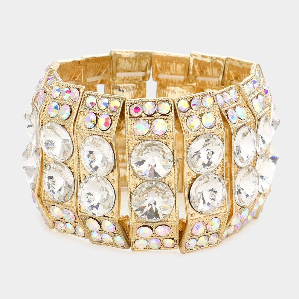 Marquise Bubble Crystal Evening Stretch Bracelet - Madeline Love - Flyclothing LLC