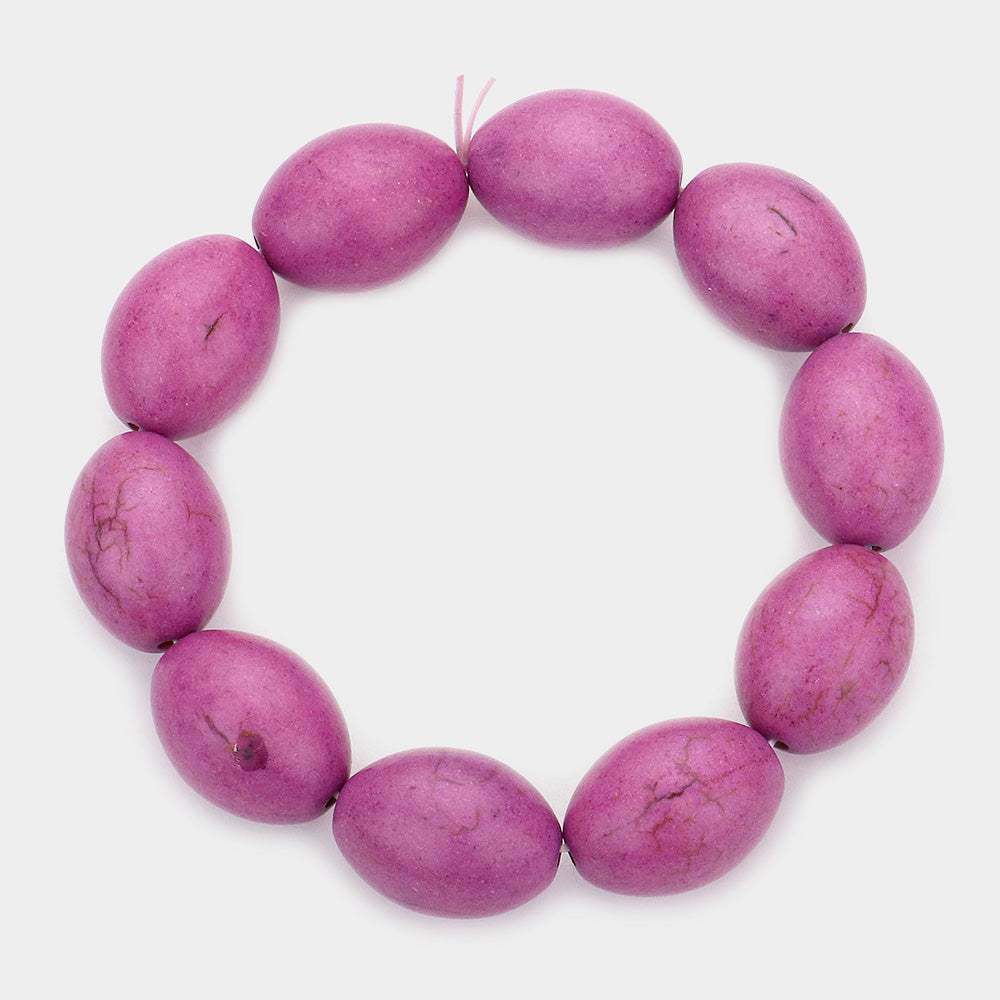 Howlite Stone Pebble Stretch Bracelet - Madeline Love - Flyclothing LLC