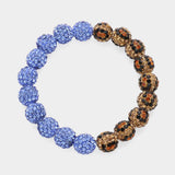 Leopard Shamballa Ball Beaded Pointed Stretch Bracelet - Madeline Love - Flyclothing LLC