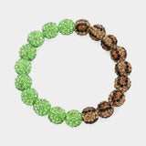 Leopard Shamballa Ball Beaded Pointed Stretch Bracelet - Madeline Love - Flyclothing LLC