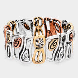 Abstract Antique Metal Stretch Bracelet - Madeline Love - Flyclothing LLC