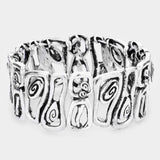 Abstract Antique Metal Stretch Bracelet - Madeline Love - Flyclothing LLC