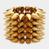 5-Row Spike Cone Stud Stretch Bracelet - Madeline Love - Flyclothing LLC