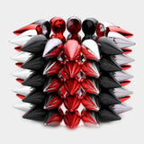 5-Row Spike Cone Stud Stretch Bracelet - Madeline Love - Flyclothing LLC