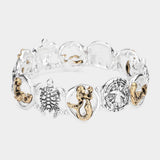 Sea Life Antique Metal Pendant Link Stretch Bracelet - Madeline Love - Flyclothing LLC