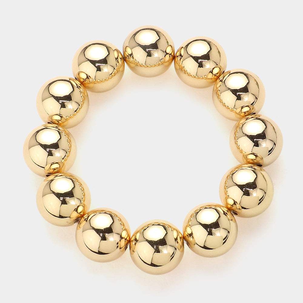 Metal Ball Beaded Stretch Bracelet - Madeline Love - Flyclothing LLC