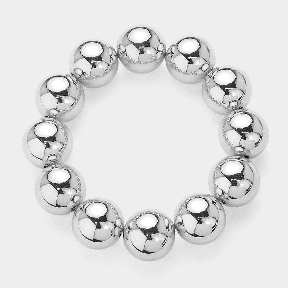 Metal Ball Beaded Stretch Bracelet - Madeline Love - Flyclothing LLC