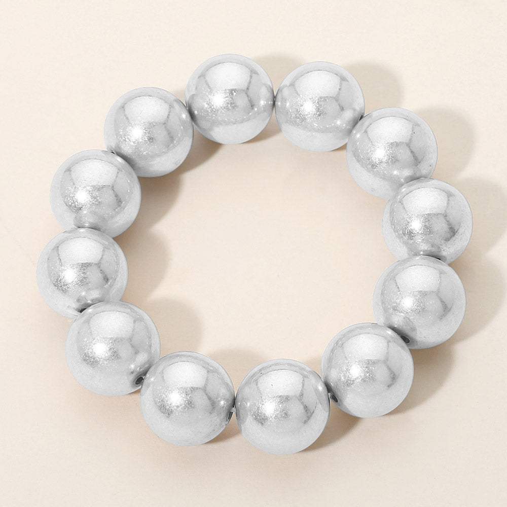 Metal Ball Beaded Stretch Bracelet - Madeline Love - Flyclothing LLC