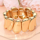 Bold Metal Sculpted Stretch Bracelet - Madeline Love - Flyclothing LLC