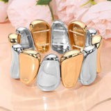 Bold Metal Sculpted Stretch Bracelet - Madeline Love - Flyclothing LLC